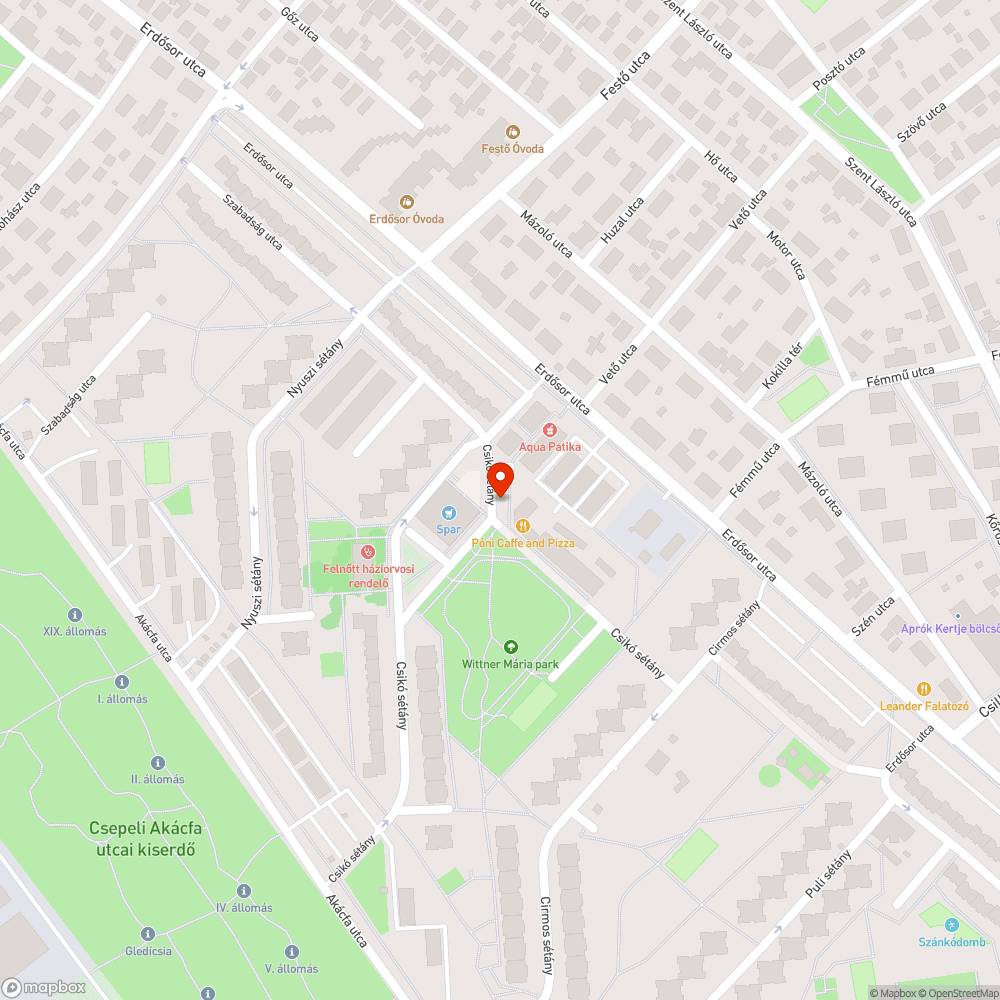 Beszakadó akna bejelentés helye