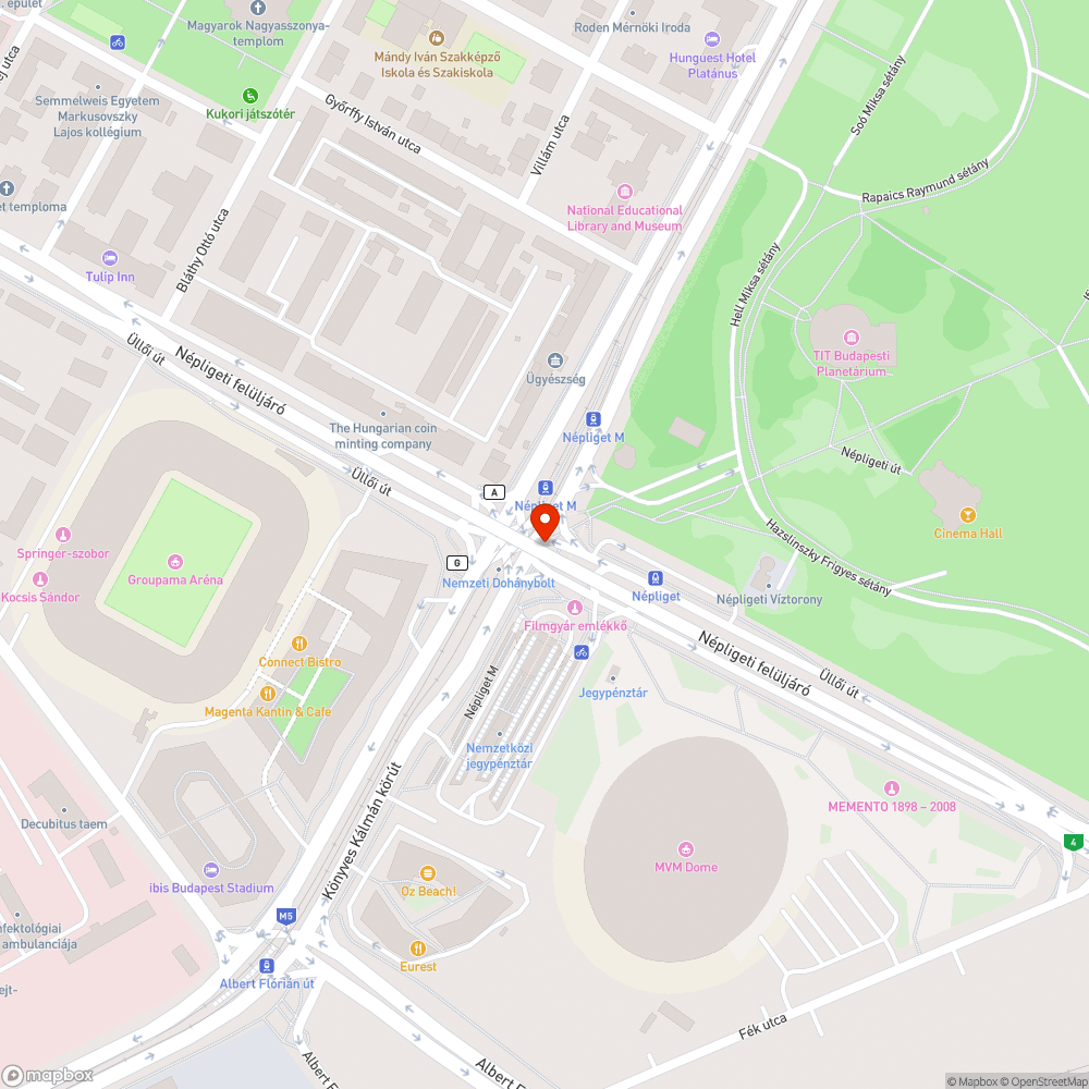 Nem működő átkelő jelző bejelentés helye