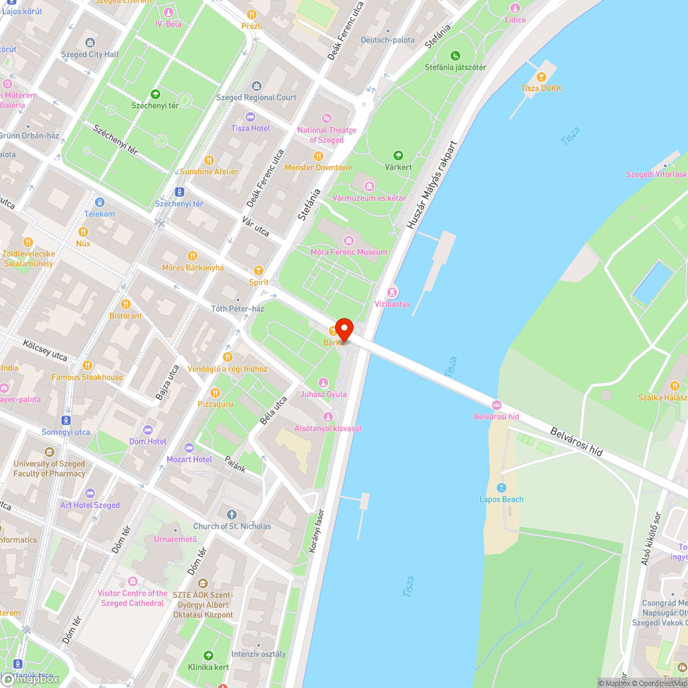 Belvárosi híd - szegedi hídfő bejelentés helye