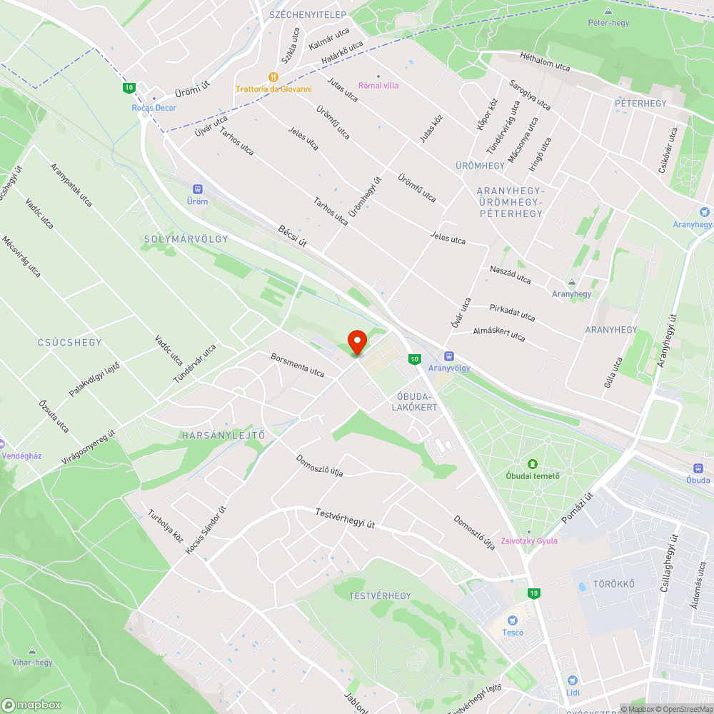 Méretes kátyú  - Kocsis Sándor út / Lángliliom utca bejelentés helye