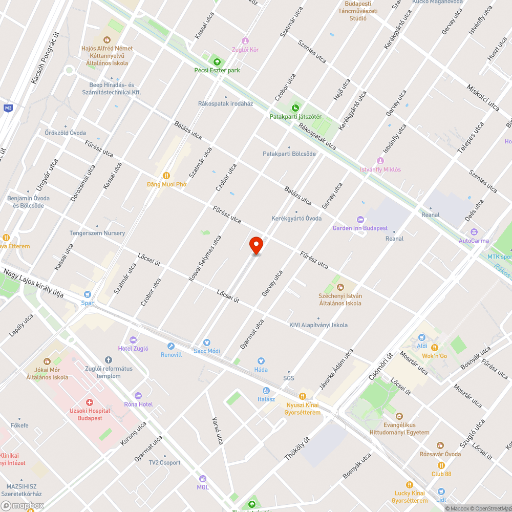 Kiégett lámpa bejelentés helye