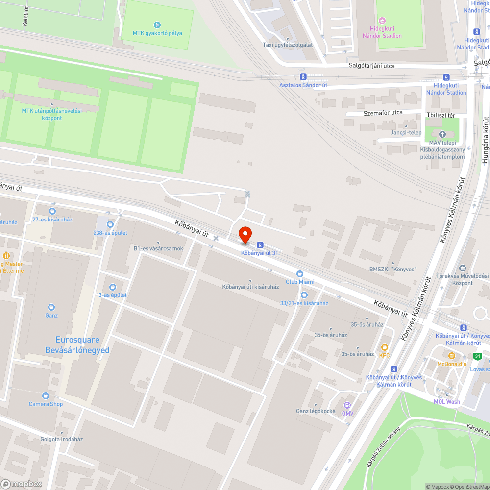 Szemét a 28-as villamos vonalán bejelentés helye