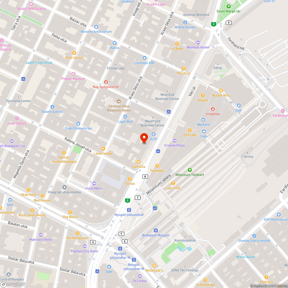 Hiányzó szemetes a Váci úton bejelentés helye