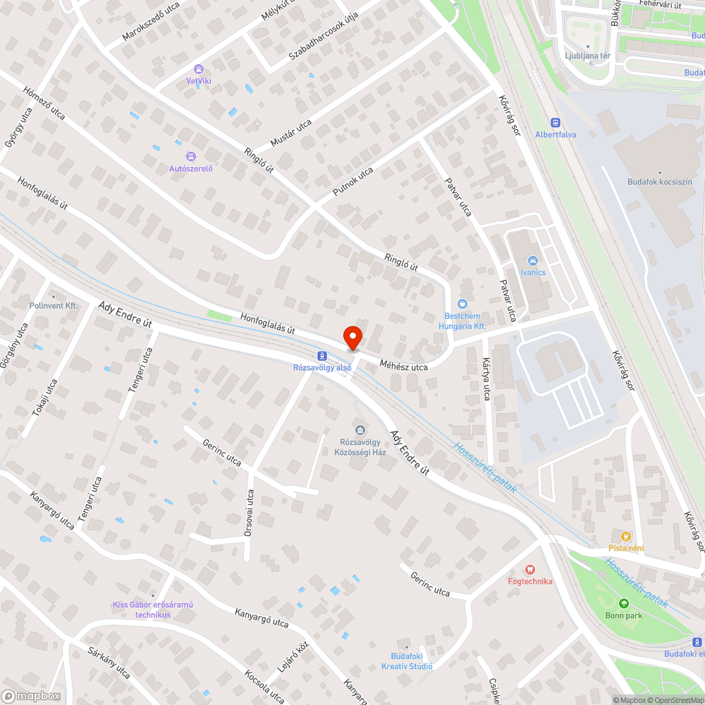 Elhagyott jármű bejelentés helye