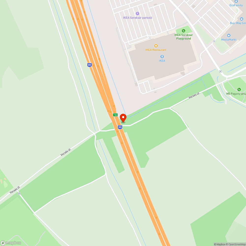 Szemét az autópálya alatt bejelentés helye