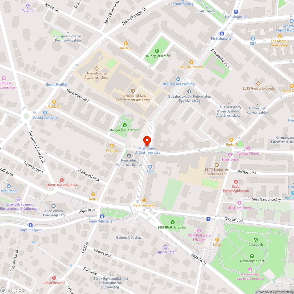 XII. ker. Önkormányzat előtti zebra - Böszörményi út bejelentés helye