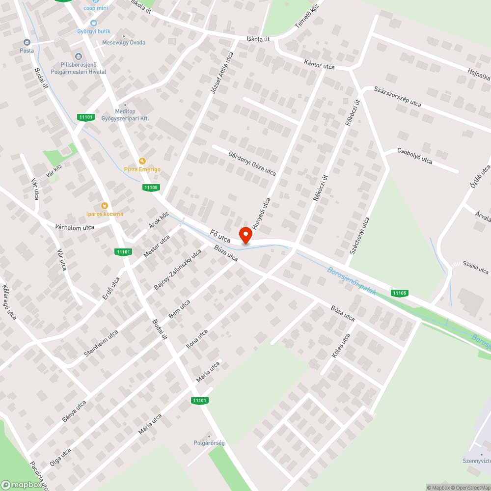 Búza u. szemétkupac bejelentés helye