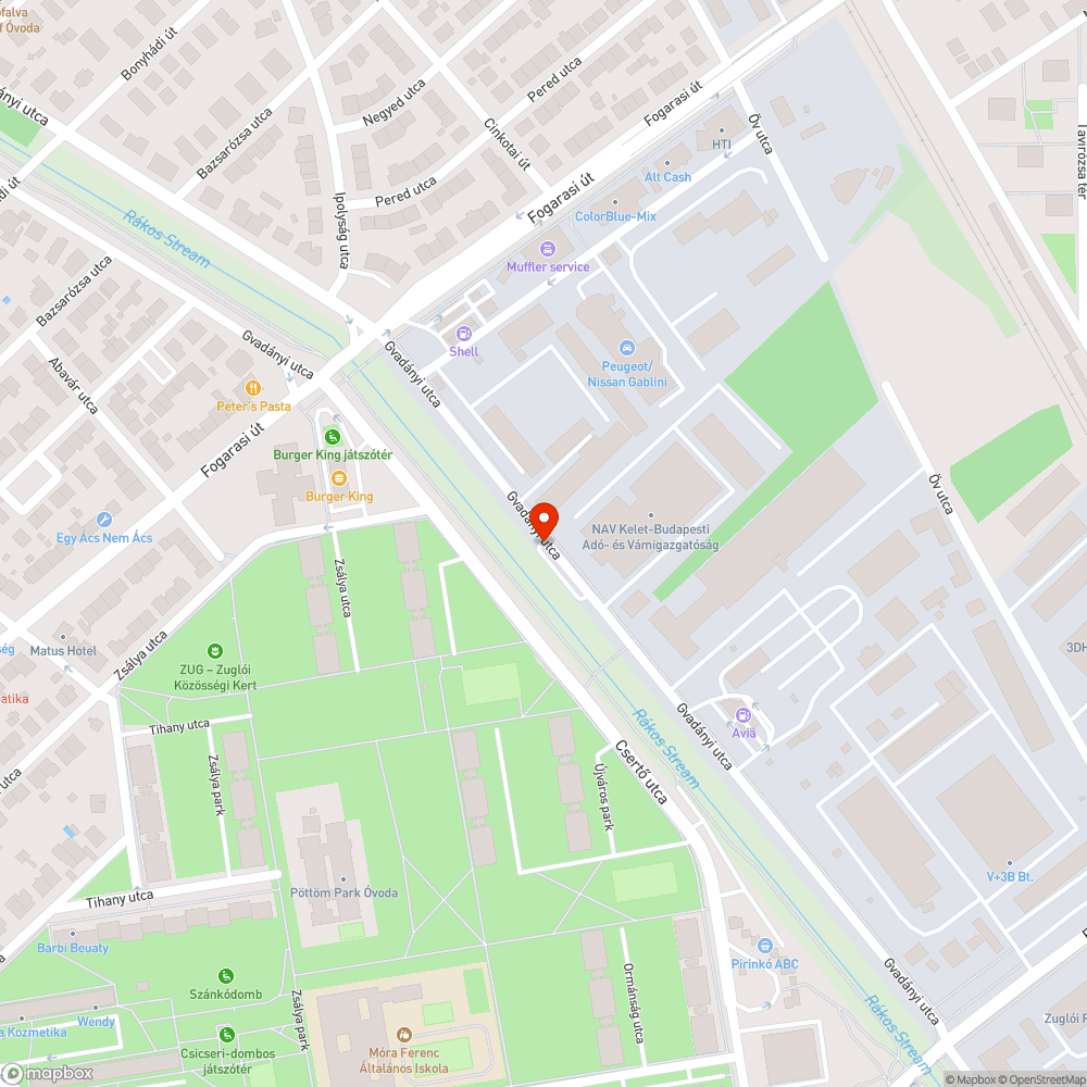 Elhagyott autó bejelentés helye