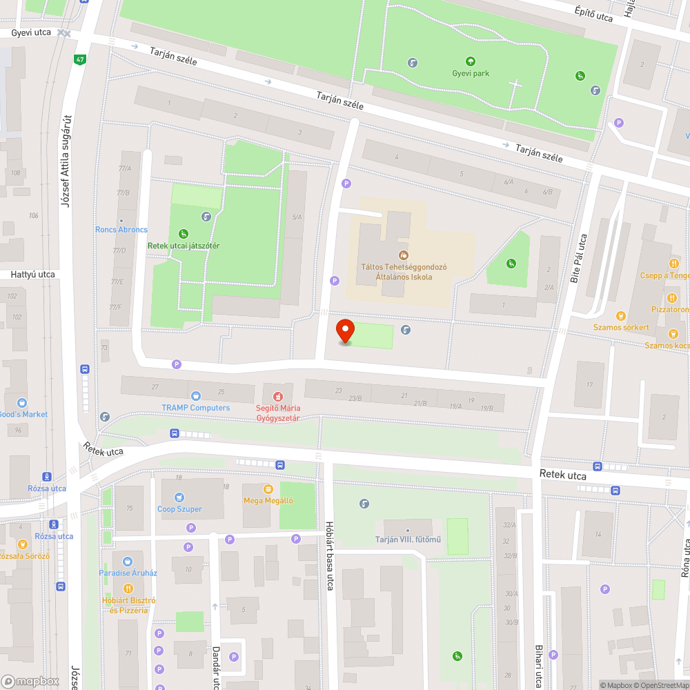 Kátyu a csatornafedél körül - Pósz Jenő utca 1. bejelentés helye