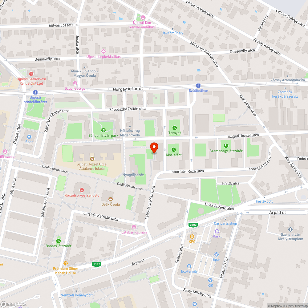 Szigeti 7. háta mögött szemét bejelentés helye