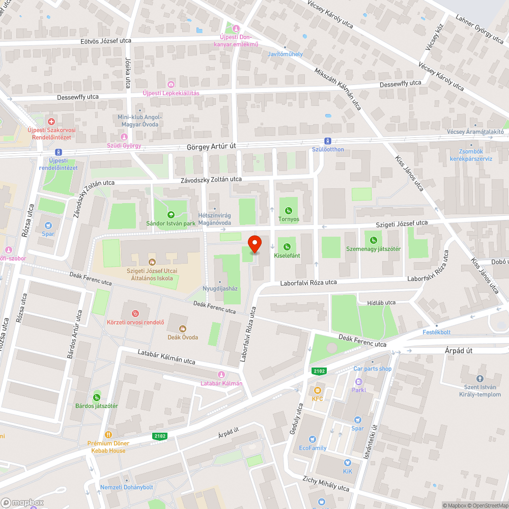 Szigeti 7. mögötti park füvesítése bejelentés helye