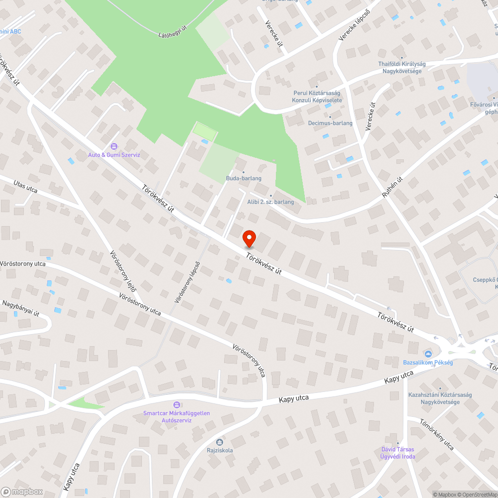 Hiányzó fák a Törökvész úton bejelentés helye