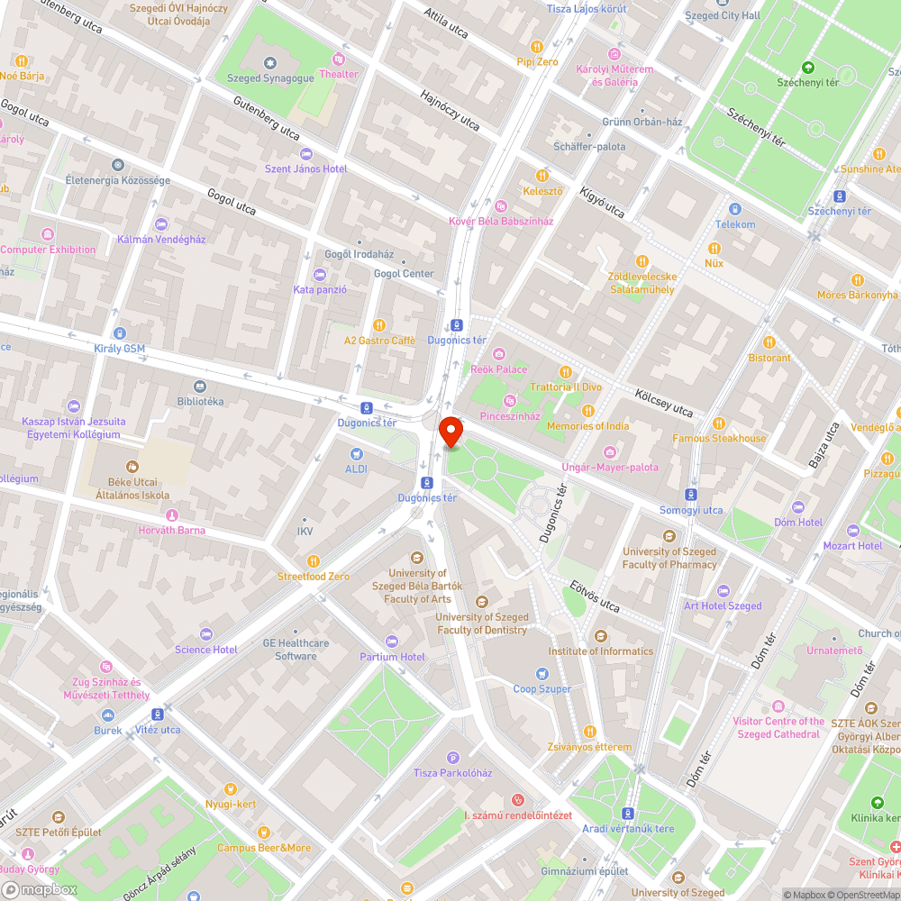 Hiányos szemetes gyűjtőedény - Dugonics tér bejelentés helye