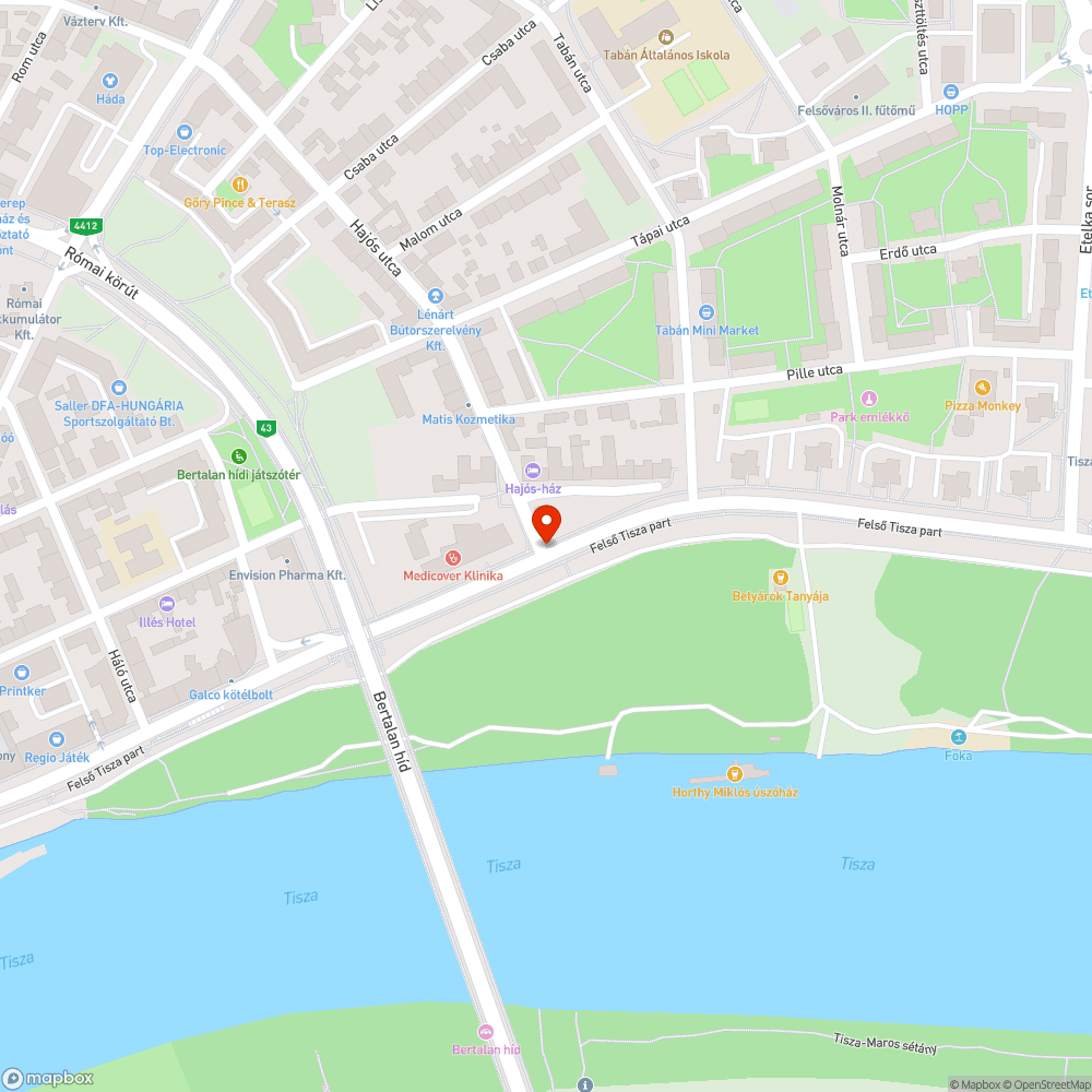 Tönkrement járdaburkolat - Hajós utca és Felső Tisza-Part sarka bejelentés helye