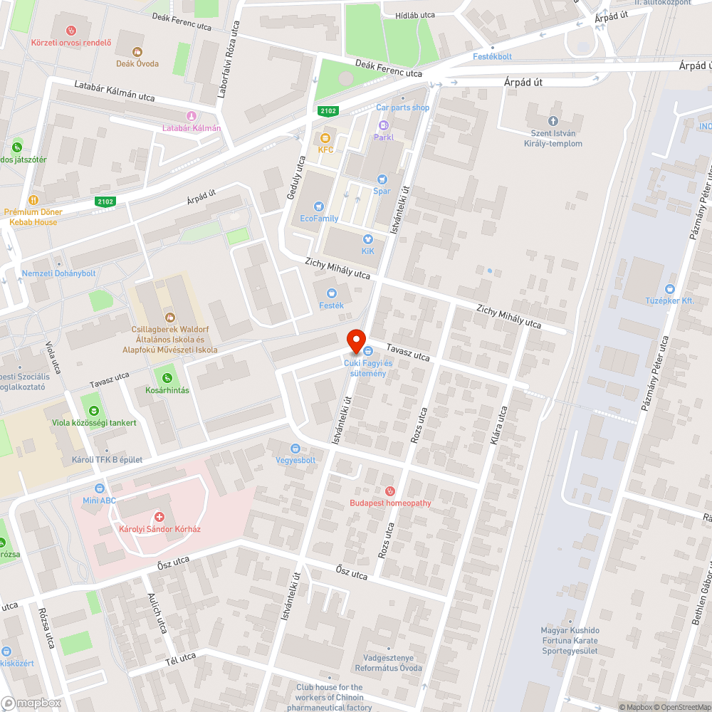 Elhagyott jármű bejelentés helye