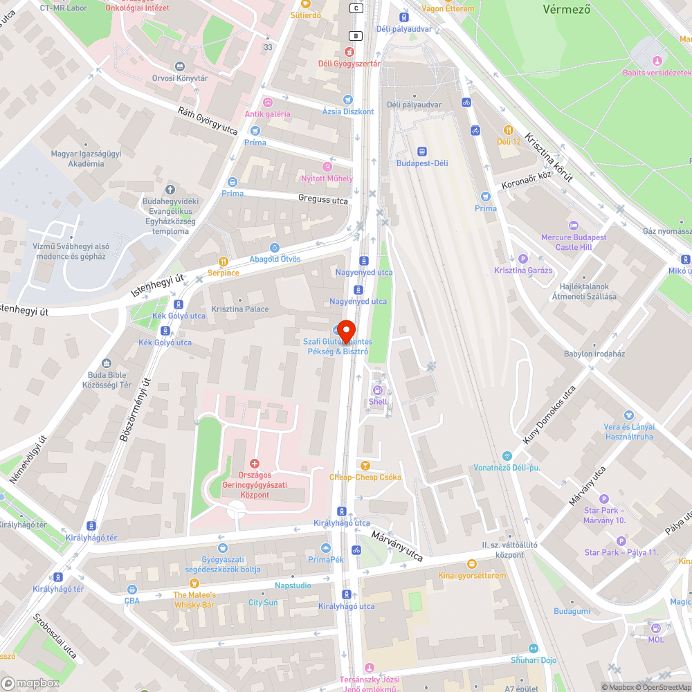 Alkotás utcai kerékpársáv bejelentés helye