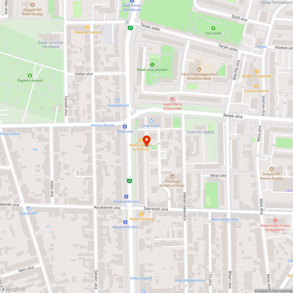 Kivágott fa - József Attila sgt. 71/b., garázsok felől bejelentés helye