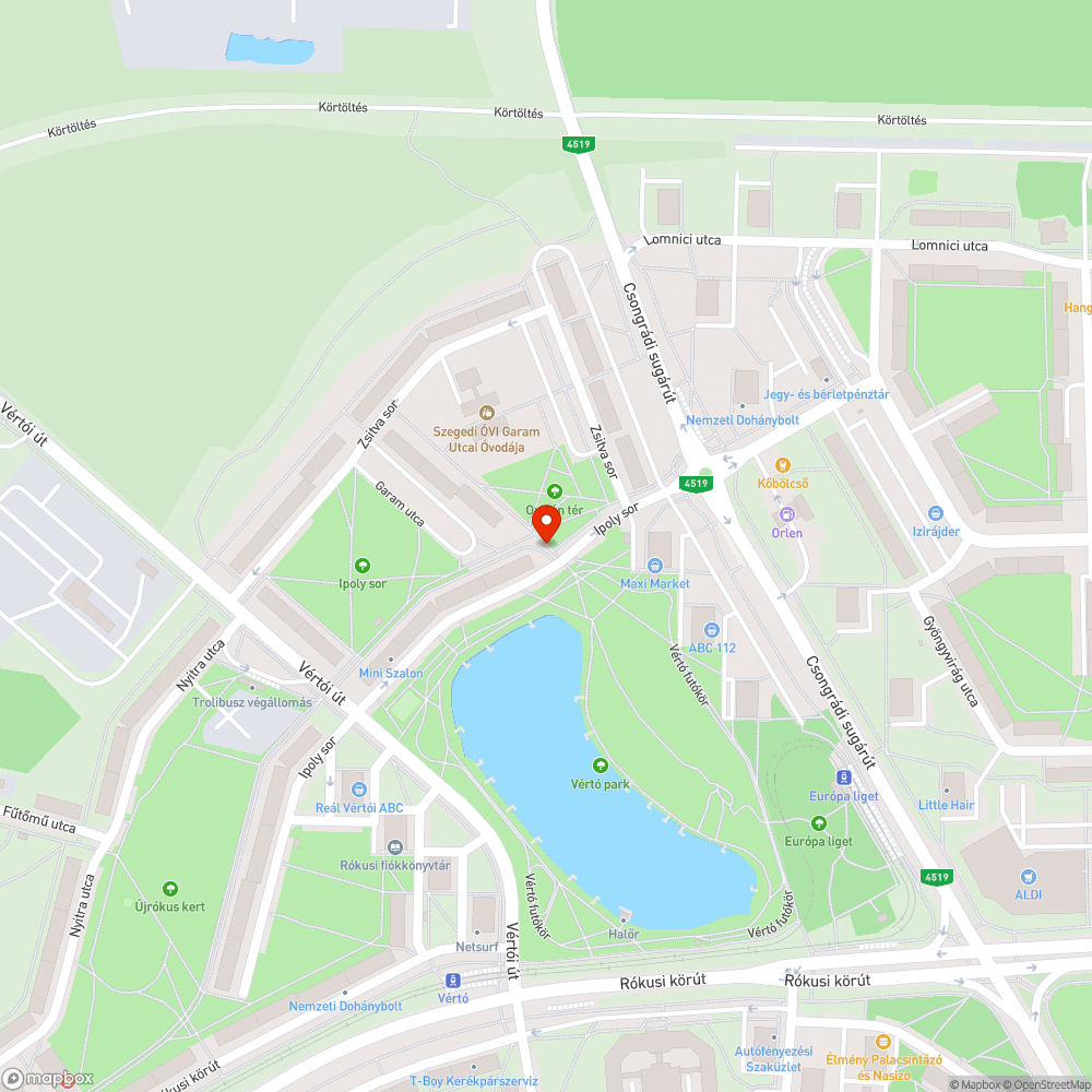 Kivágott fa - Ipoly sor 13. bejelentés helye