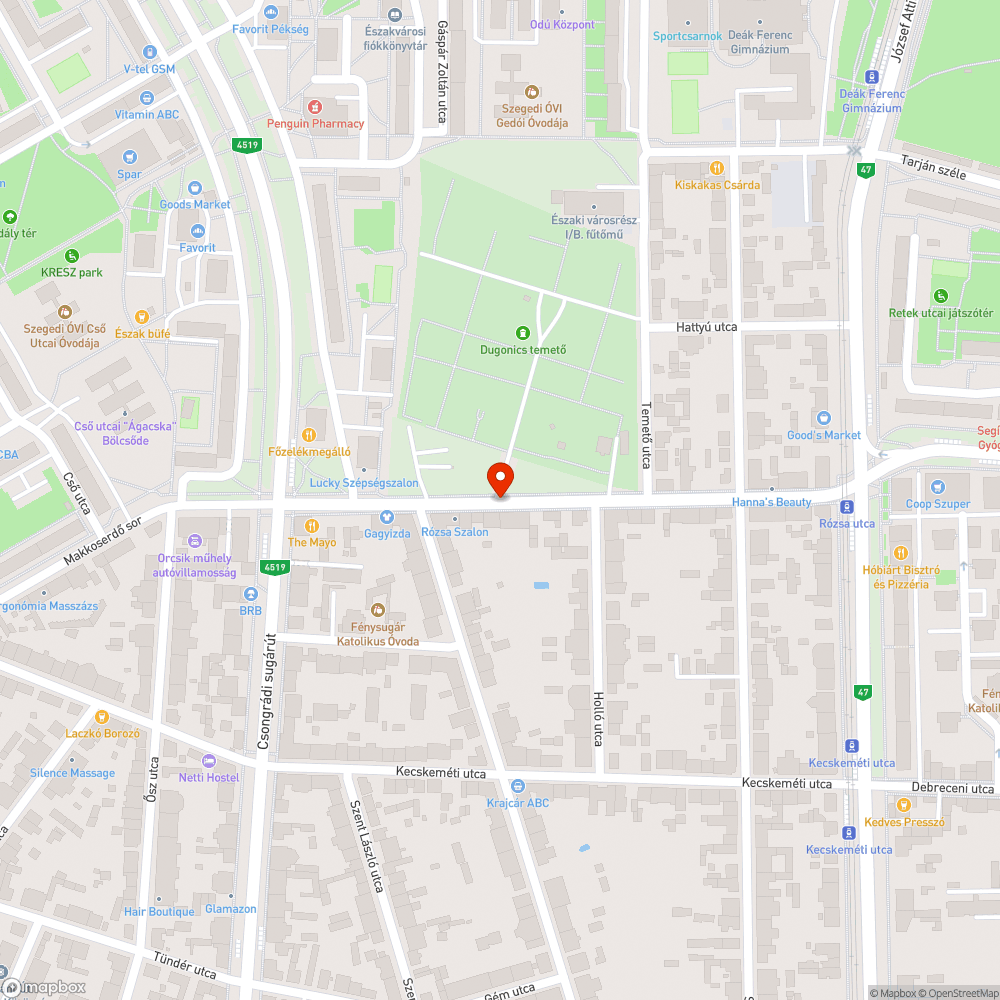 Kivágott fa - Rózsa utca 20/a. bejelentés helye