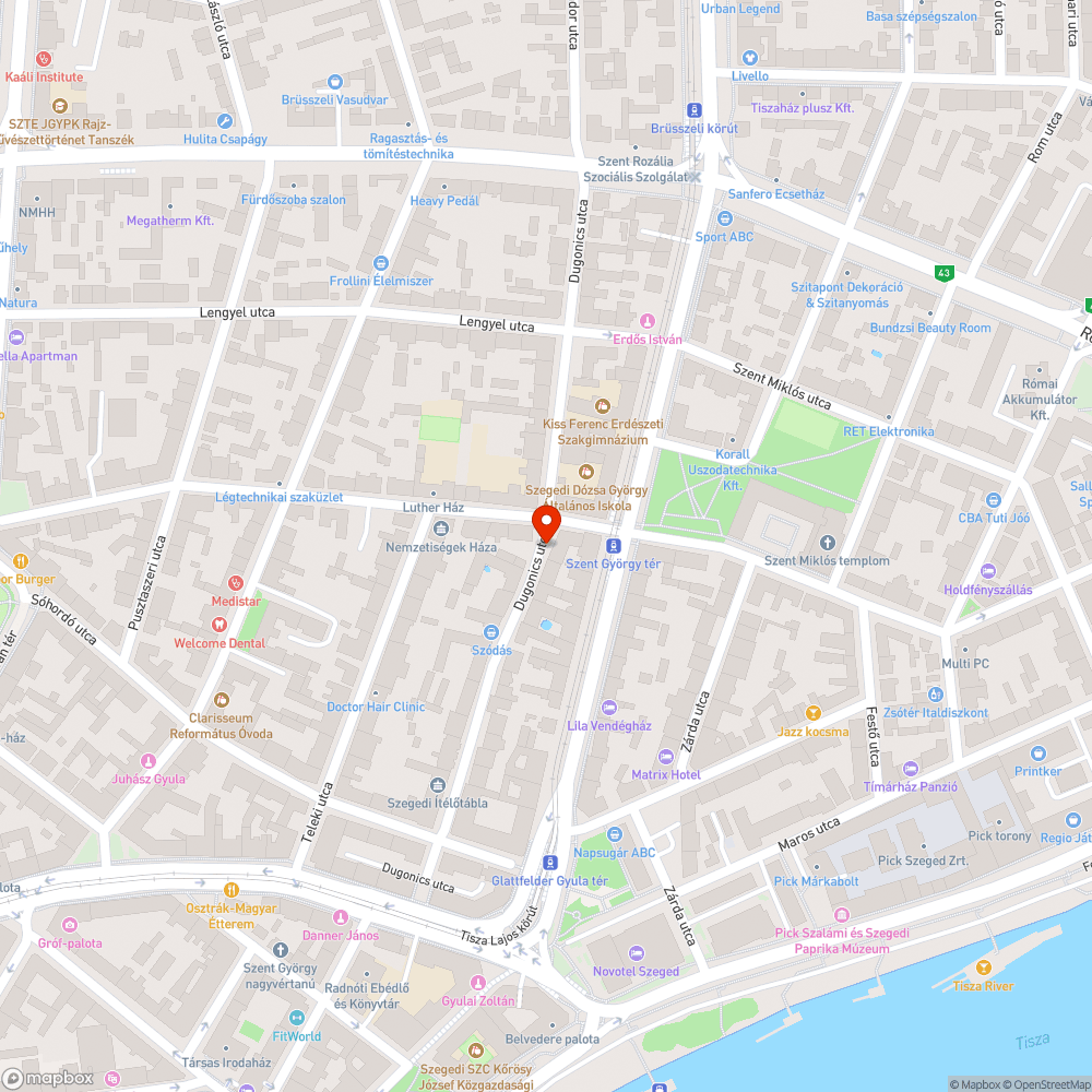 Kivágott fa - Dugonics utca 27. bejelentés helye