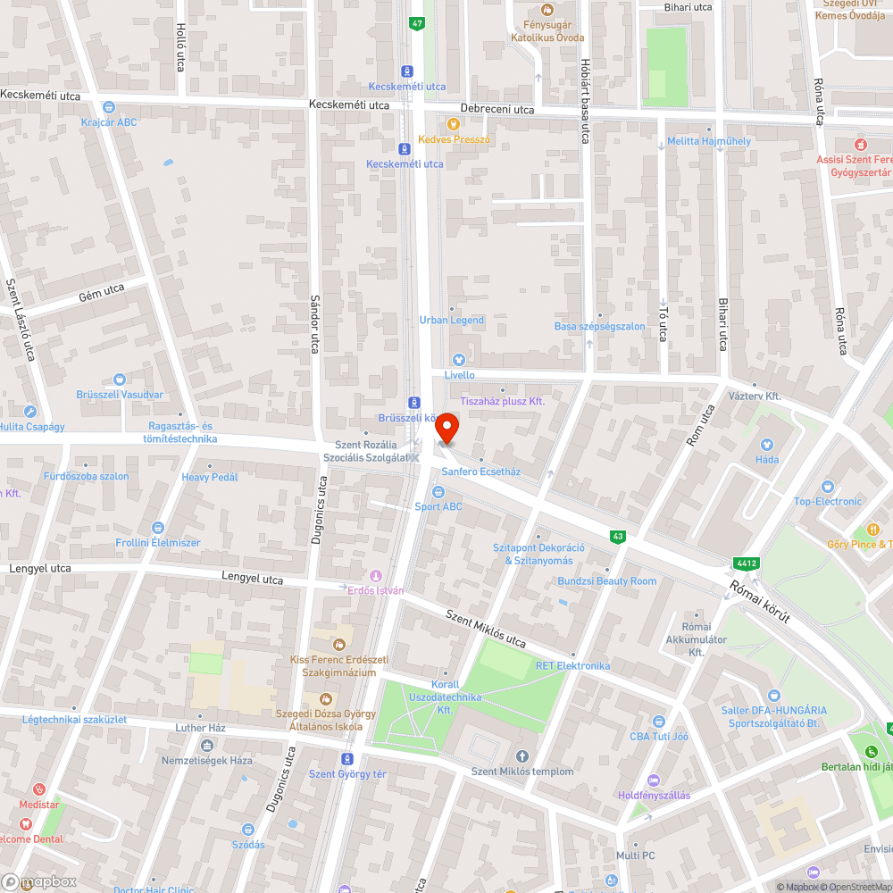 Csapszekrény fedele hiányzik - Római körút és József A. sgt. sarka bejelentés helye