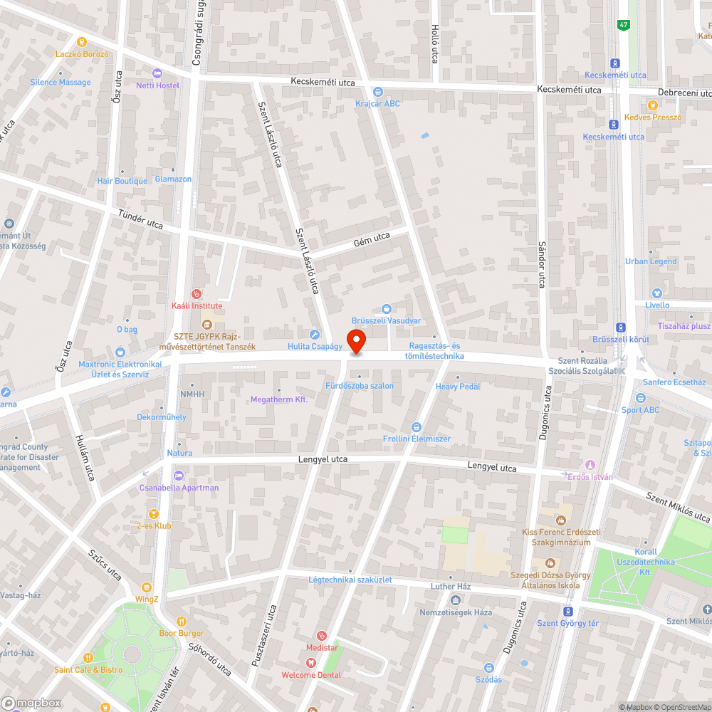 Eldugult víznyelő - Brüsszeli krt. 20. (Pusztaszeri utca sarka) bejelentés helye