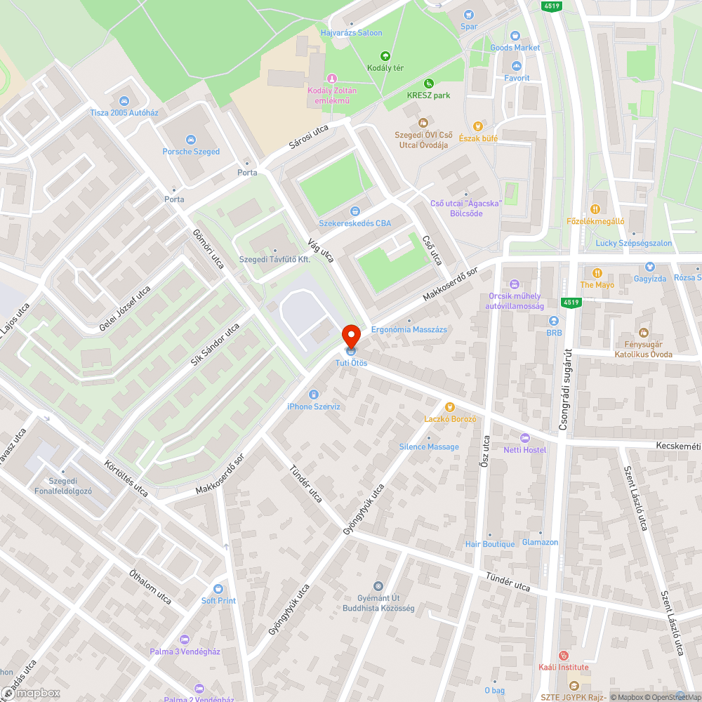 Kidobott autógumi az utcán bejelentés helye