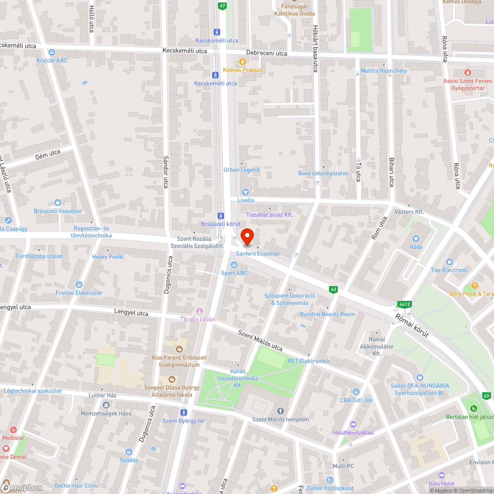 Beszakadt csatornarács, és a lefolyó el is van dugulva - Római krt. és József A. sgt. sarka bejelentés helye