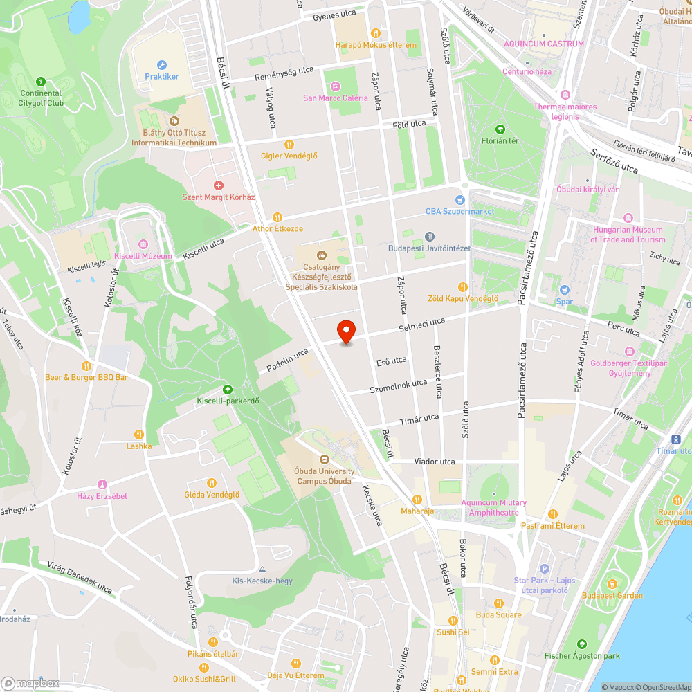 Úttesten kátyú bejelentés helye