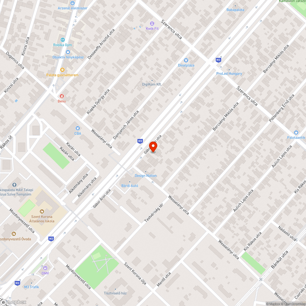 Megsüllyedt úttest bejelentés helye