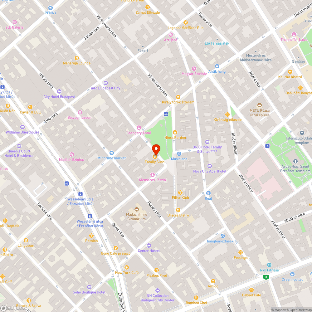 Almássy tér - Barcsay utca kátyú bejelentés helye