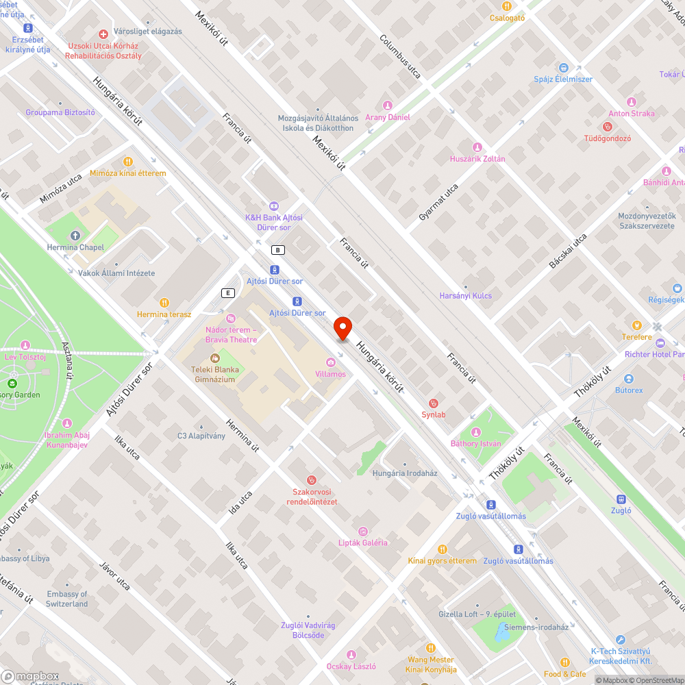 Üres fahely (Hungária krt) bejelentés helye