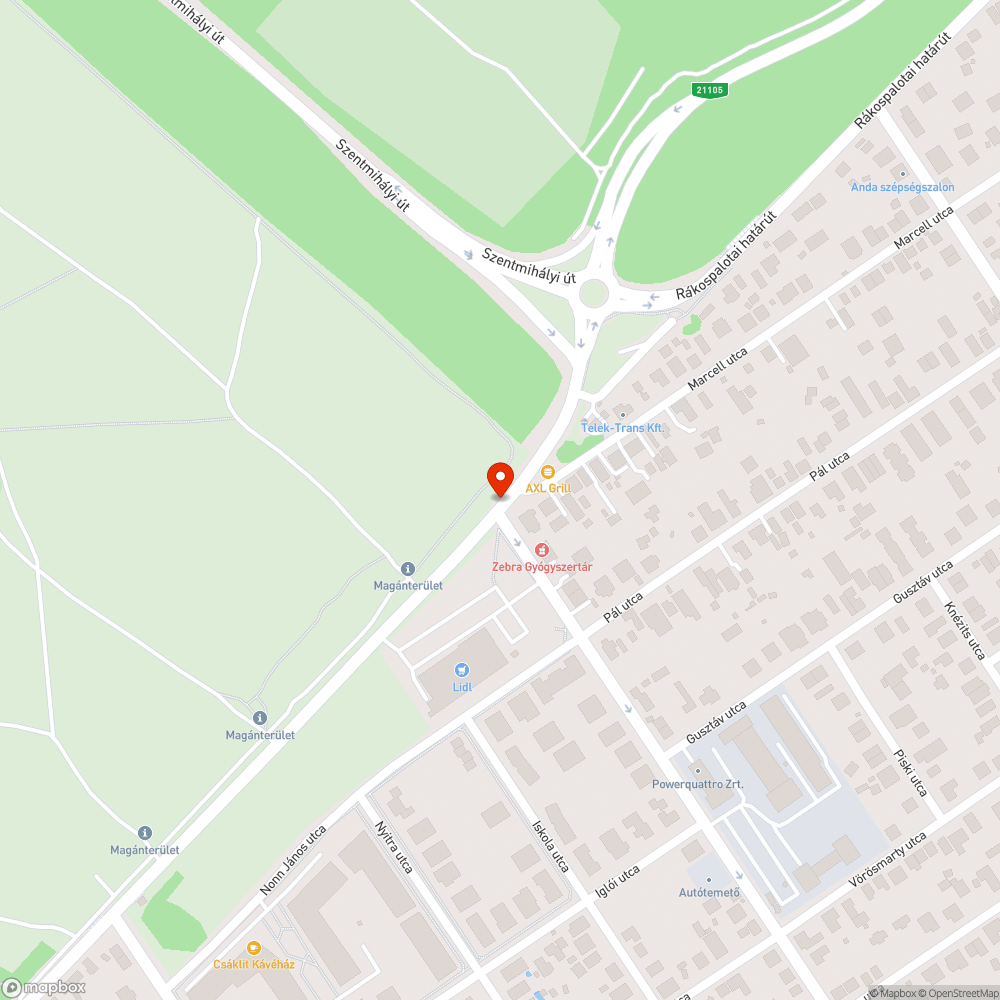 kátyú bejelentés helye