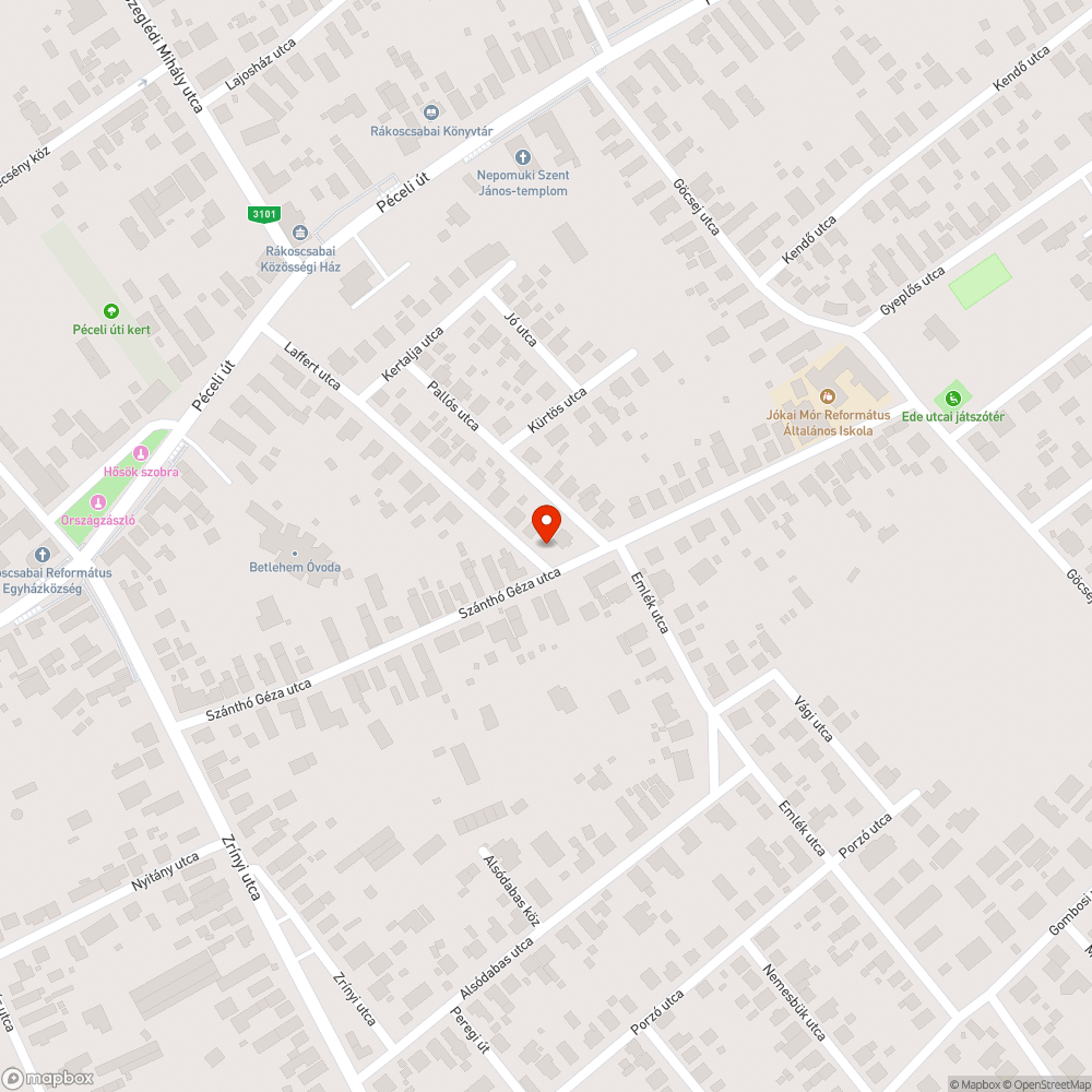 Veszélyes rács bejelentés helye