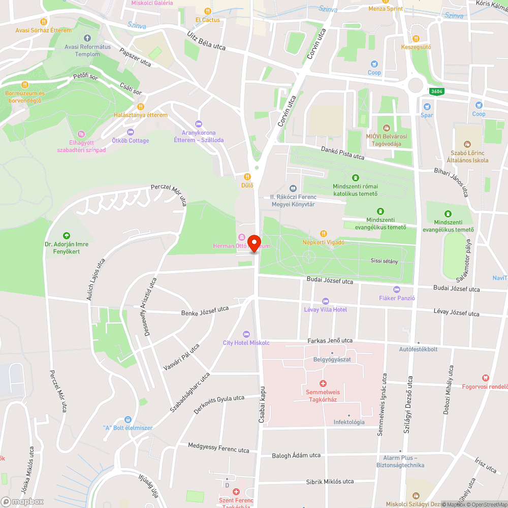 Behajtani tilos a Herman Ottó Múzeum mögötti garázssorra bejelentés helye