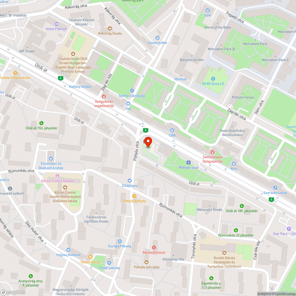 Szétvert bódé bejelentés helye