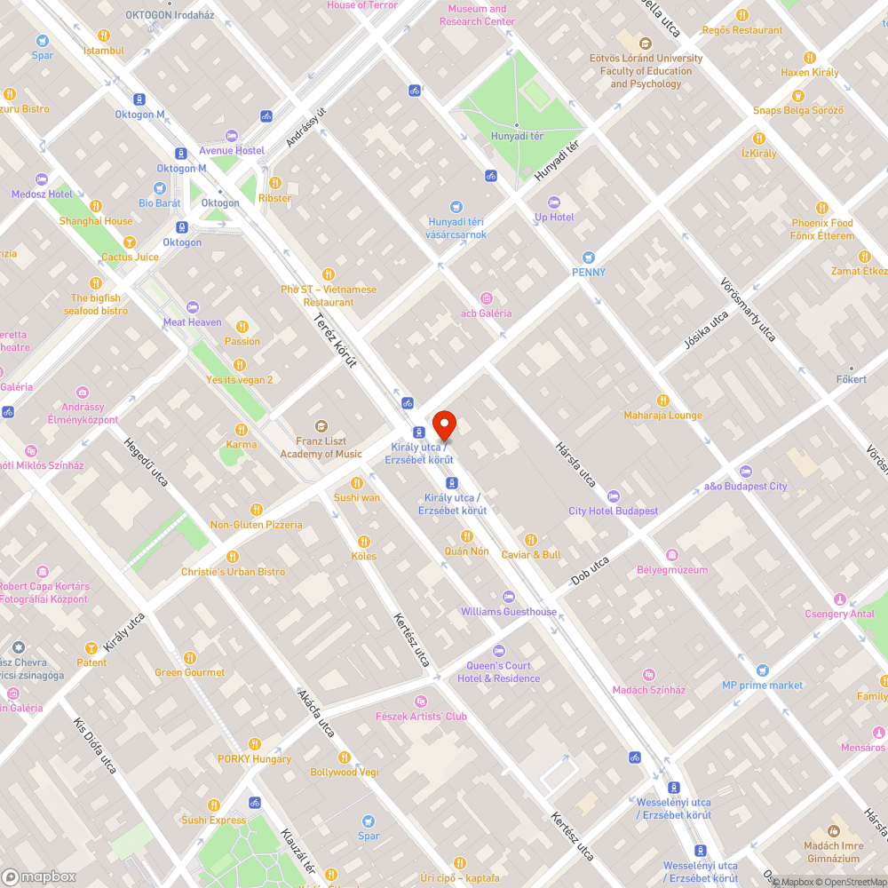 Graffitis váró (Király utca / Erzsébet körút) bejelentés helye