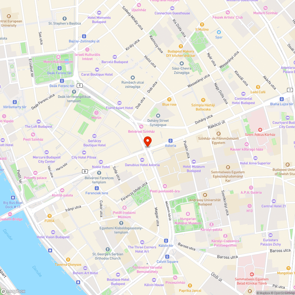 Hibás utastájékoztatás az Astoria aluljáróján bejelentés helye