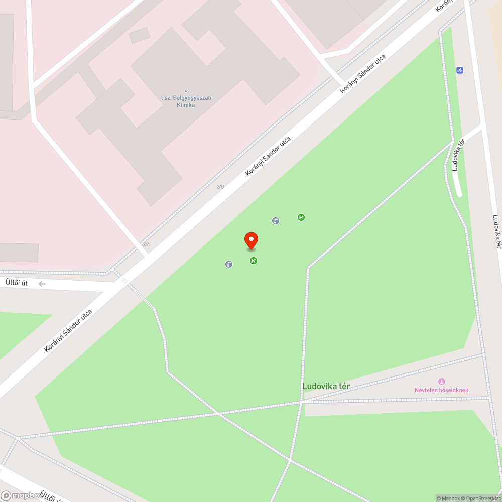 Nem működő ivókút a Ludovika téri kutyafuttatóban bejelentés helye