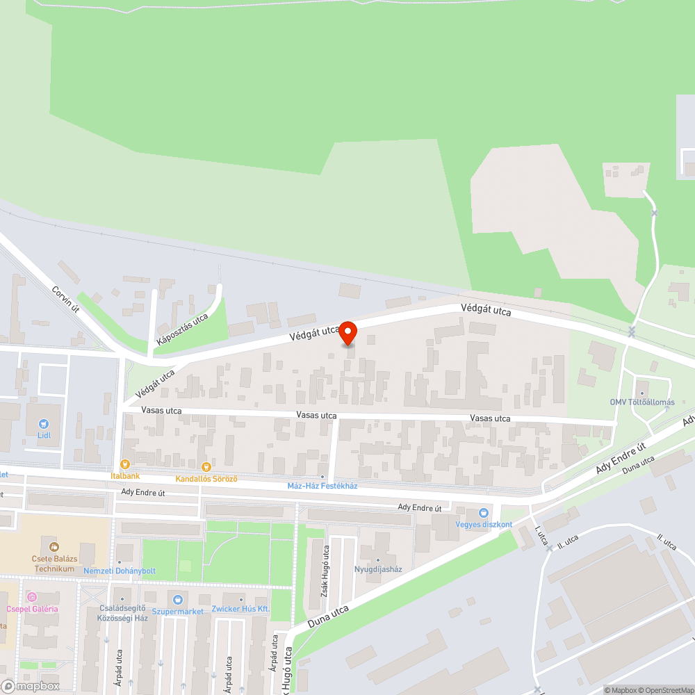 Elhagyott kisteherautó bejelentés helye