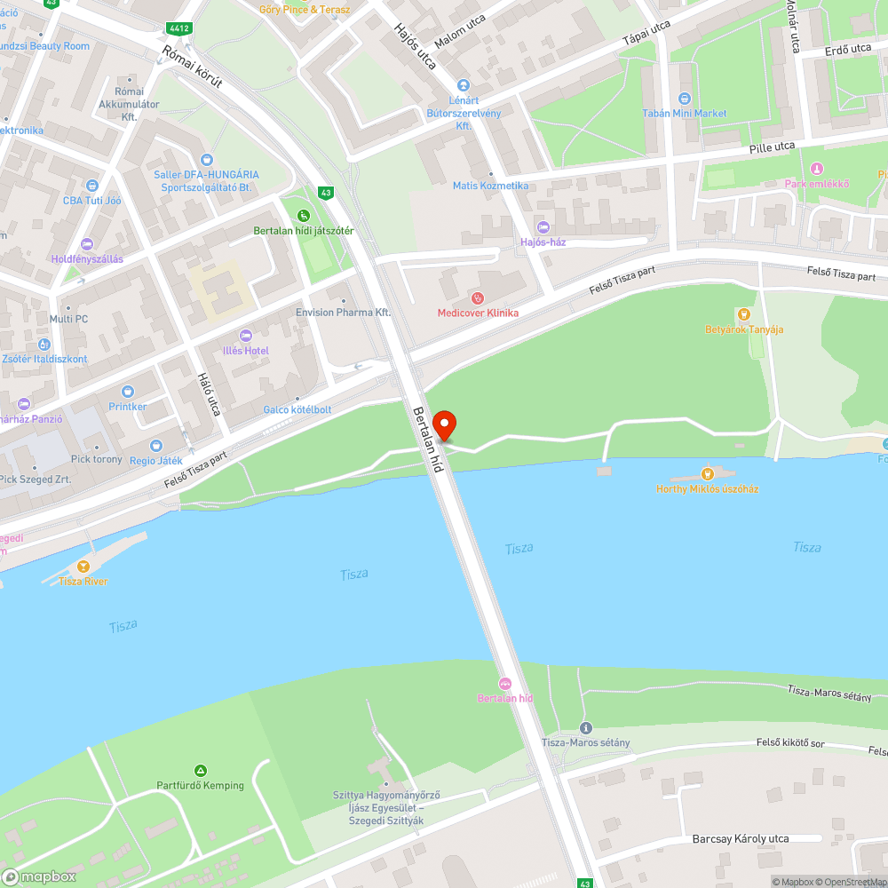 Beszakadás határán a járda a Bertalan hídon bejelentés helye