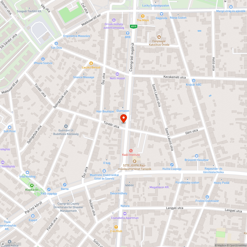 Itthagyott oszlopcsonk - Csongrádi sgt. és Tündér utca sarka bejelentés helye