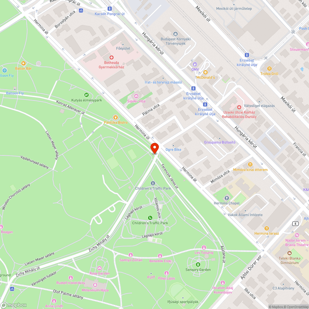 Konrad Adenauer úti szelektív kukák autós megközelítése bejelentés helye