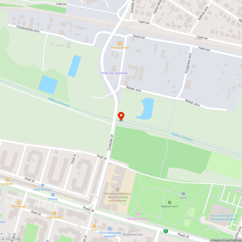 Félbe hagyott híd bejelentés helye