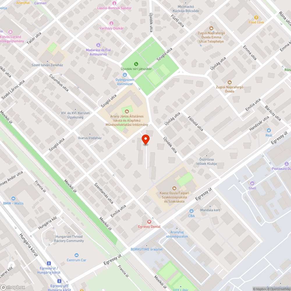 Elhagyott jármű bejelentés helye