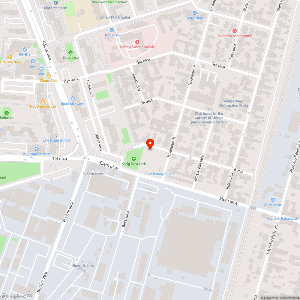 Kiszáradt, veszélyes fa bejelentés helye