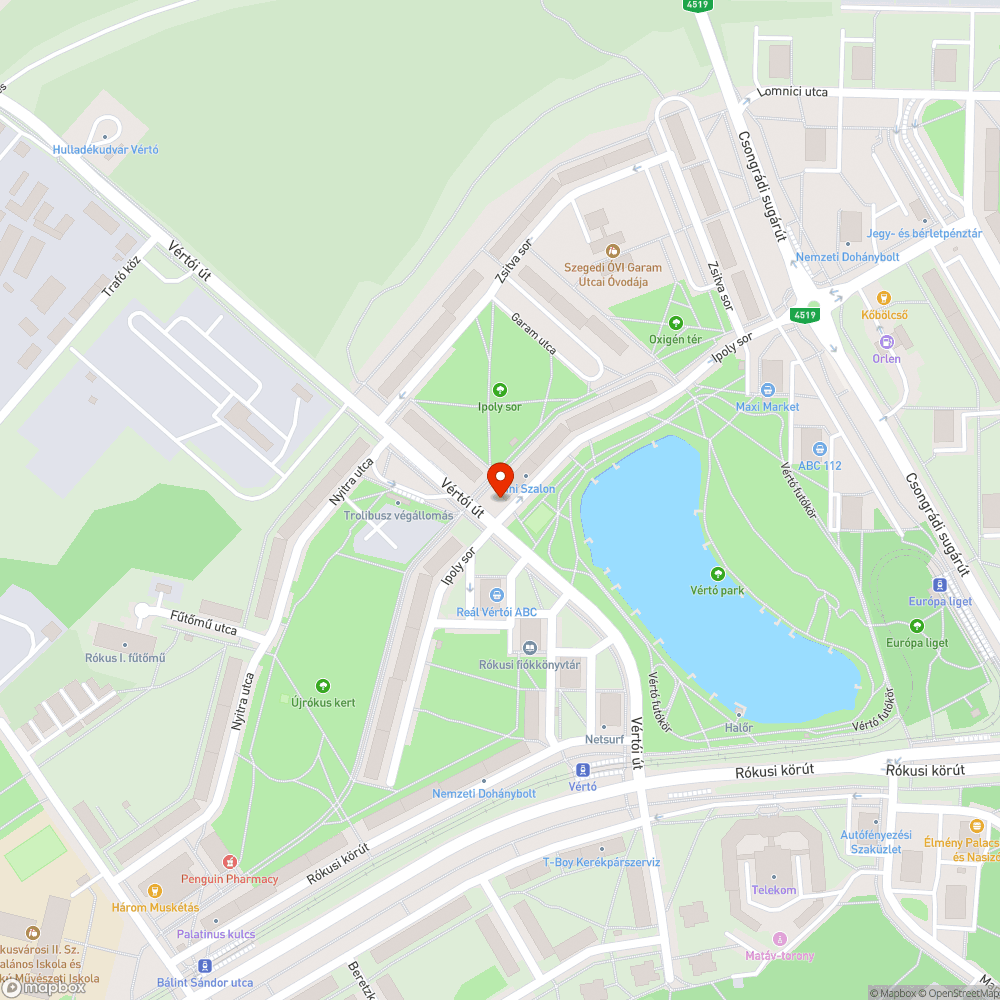 Beton tömb - Ipoly sor és Vértói út sarka bejelentés helye