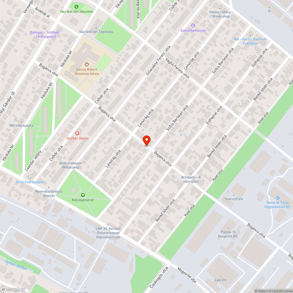 Kátyúk bejelentés helye