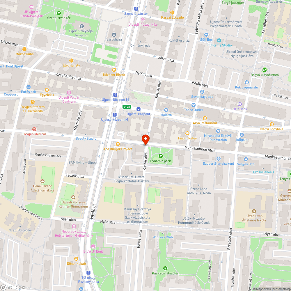 Méretes kátyú a Kassai utcában bejelentés helye