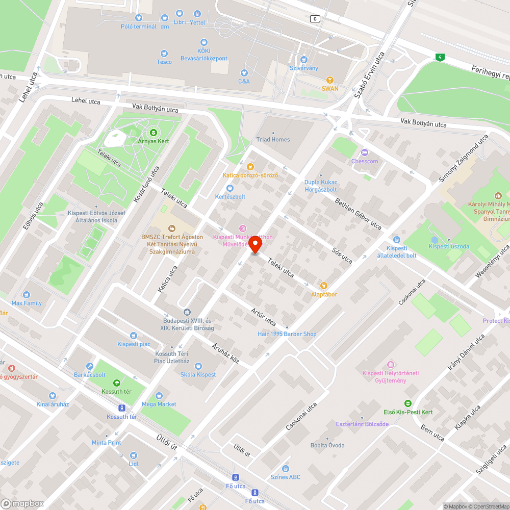 Megoldatlan úthiba bejelentés helye